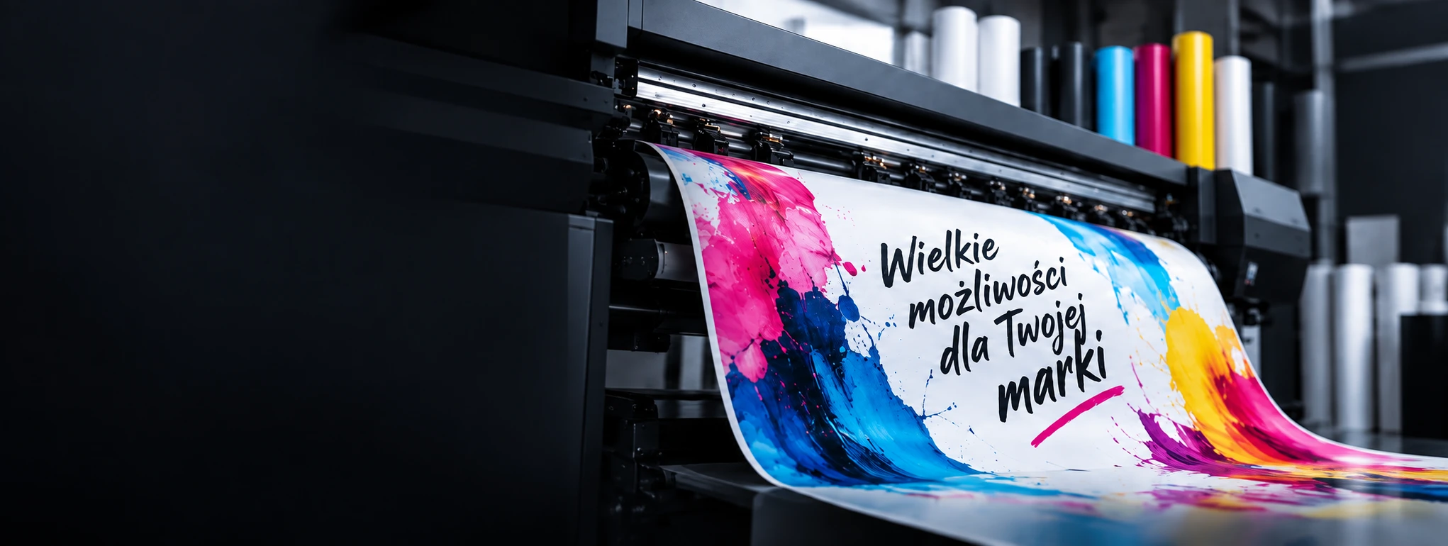 Drukarka wielkoformatowa i papier z kolorowym nadrukiem